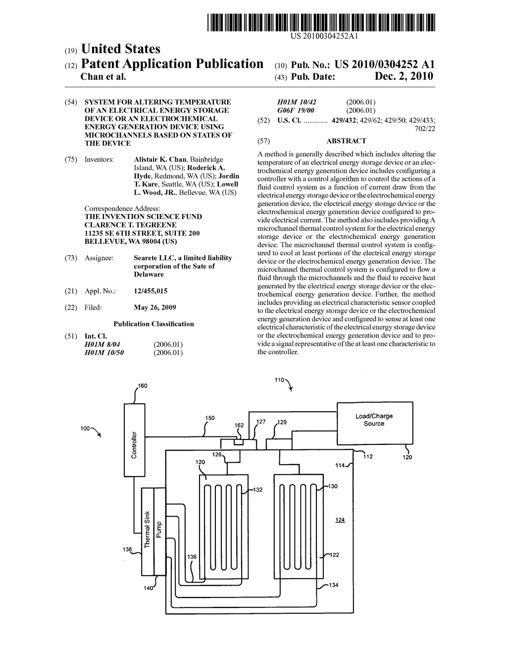 System for altering temperature of an electrical energy storage device or an electrochemical energy generation device using microchannels based on states of the device - diagram, schematic, and image 01