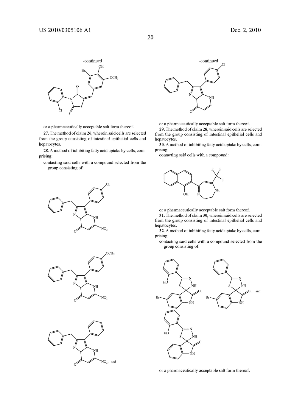 INHIBITORS OF FATTY ACID UPTAKE AND METHODS OF USE - diagram, schematic, and image 28