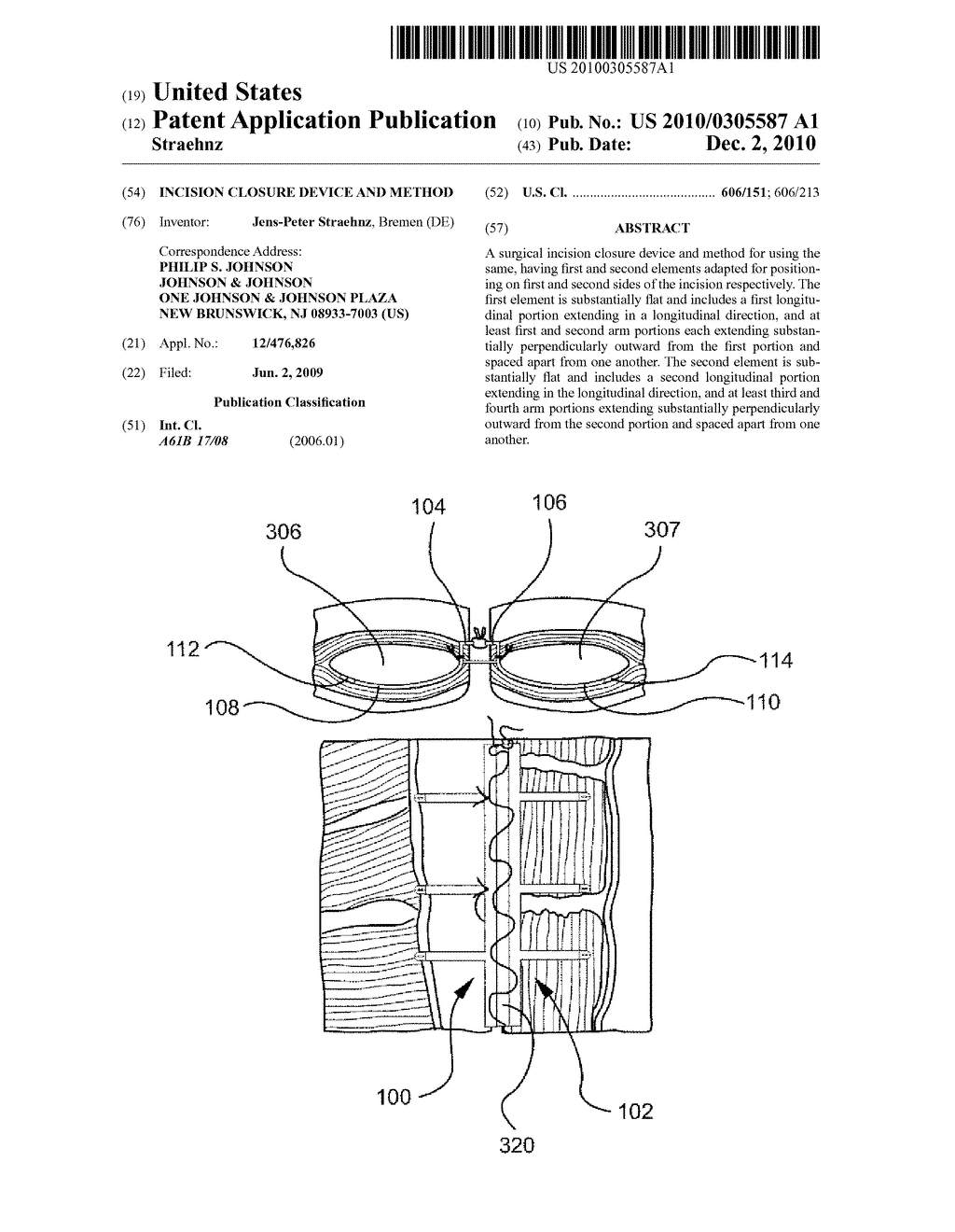 INCISION CLOSURE DEVICE AND METHOD - diagram, schematic, and image 01