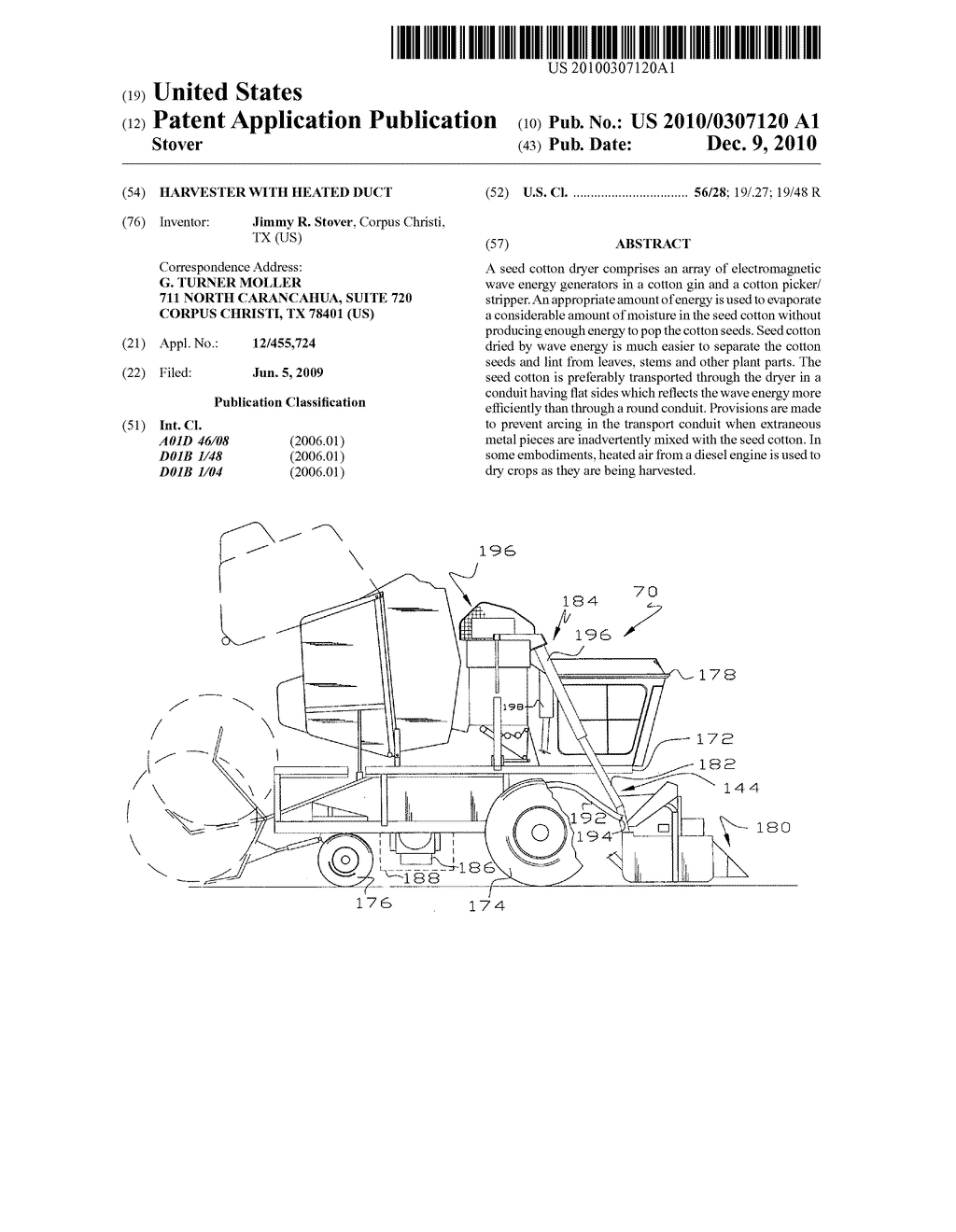 Harvester with heated duct - diagram, schematic, and image 01