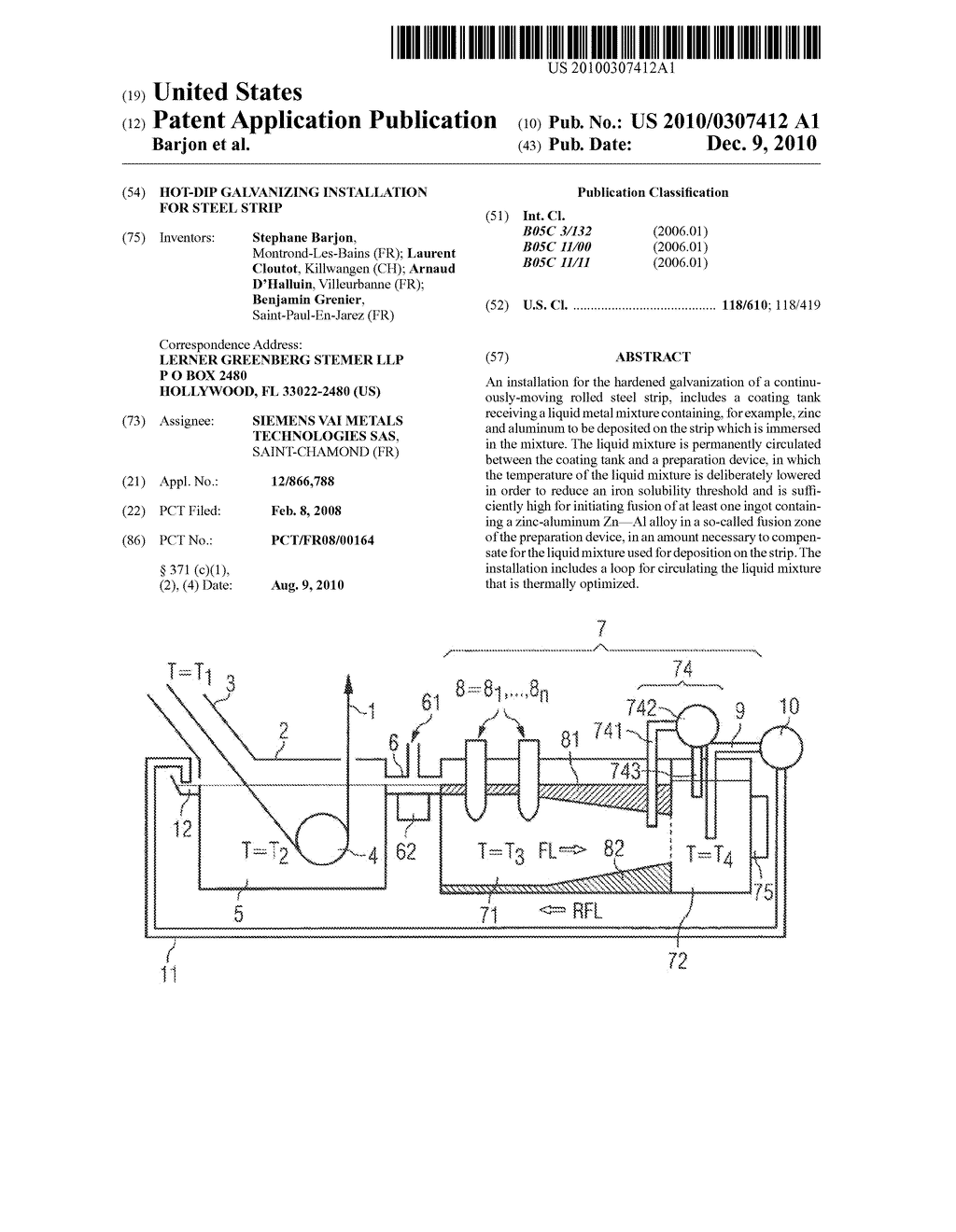 HOT-DIP GALVANIZING INSTALLATION FOR STEEL STRIP - diagram, schematic, and image 01