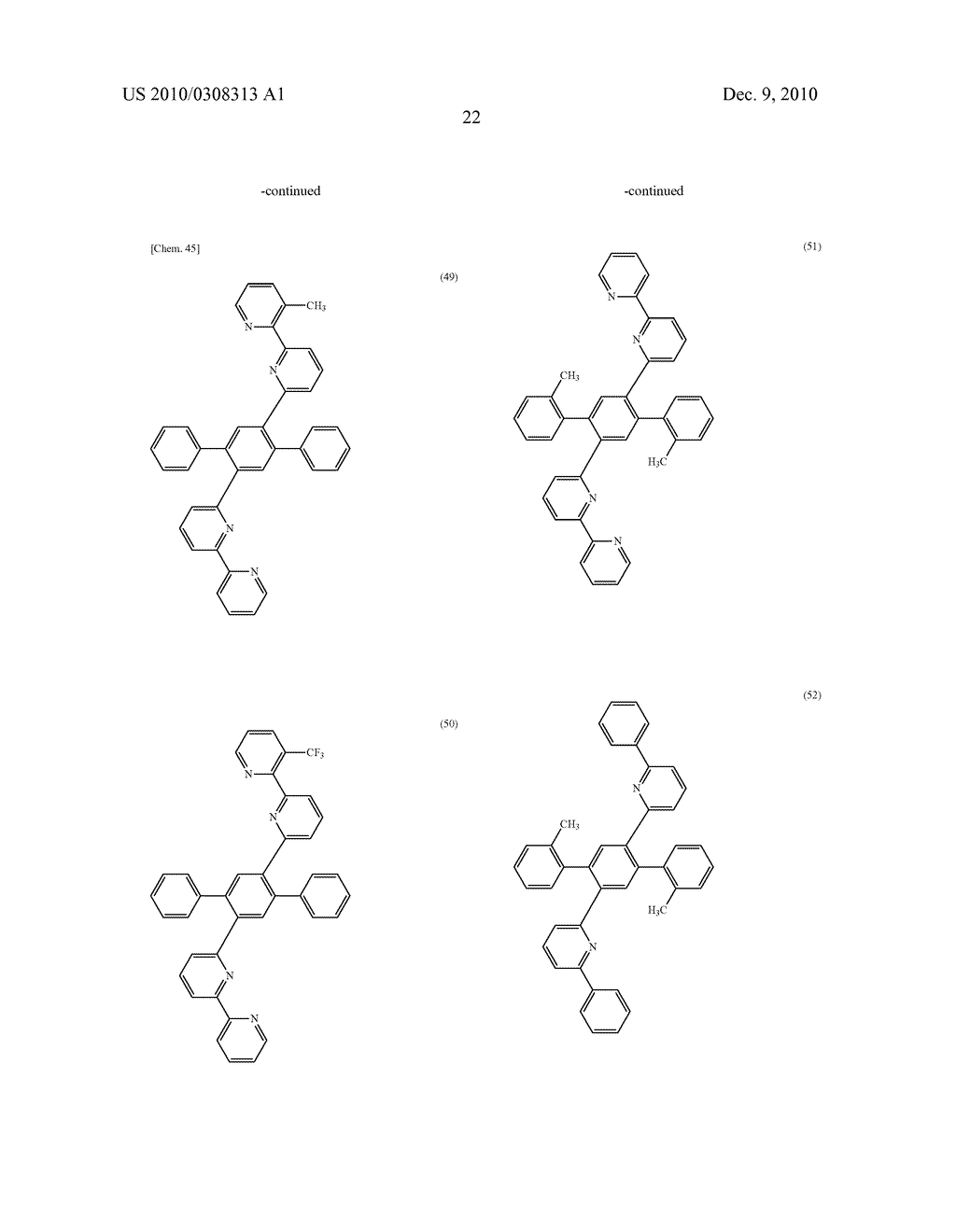 Organic Material Containing Oligophenylene Skeleton and Light-Emitting Device Using the Same - diagram, schematic, and image 24