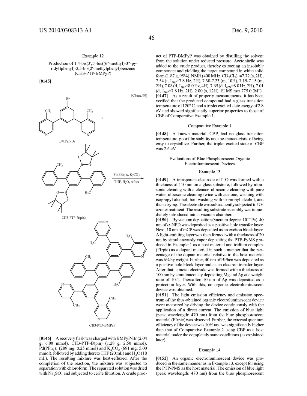 Organic Material Containing Oligophenylene Skeleton and Light-Emitting Device Using the Same - diagram, schematic, and image 48