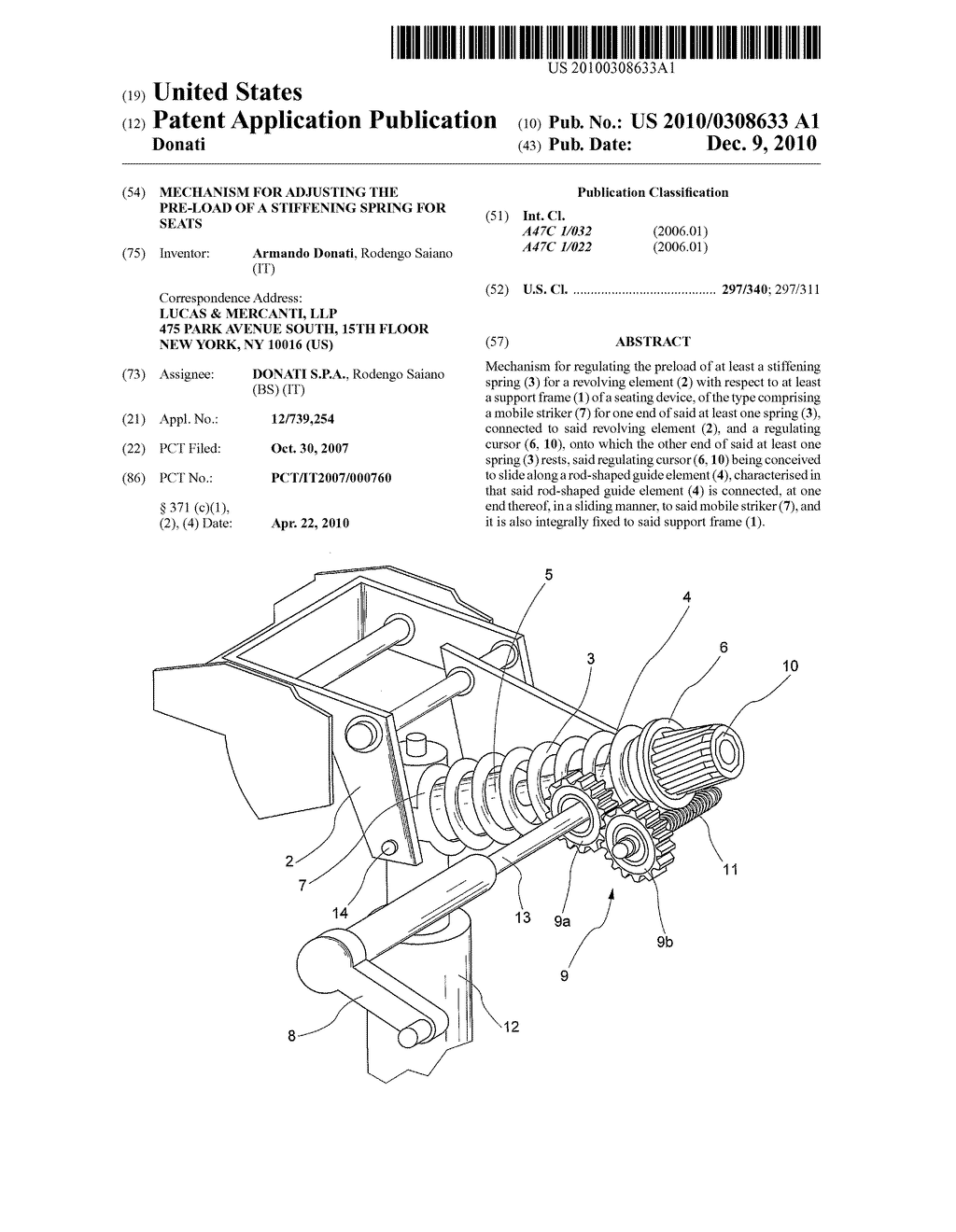  MECHANISM FOR ADJUSTING THE PRE-LOAD OF A STIFFENING SPRING FOR SEATS - diagram, schematic, and image 01