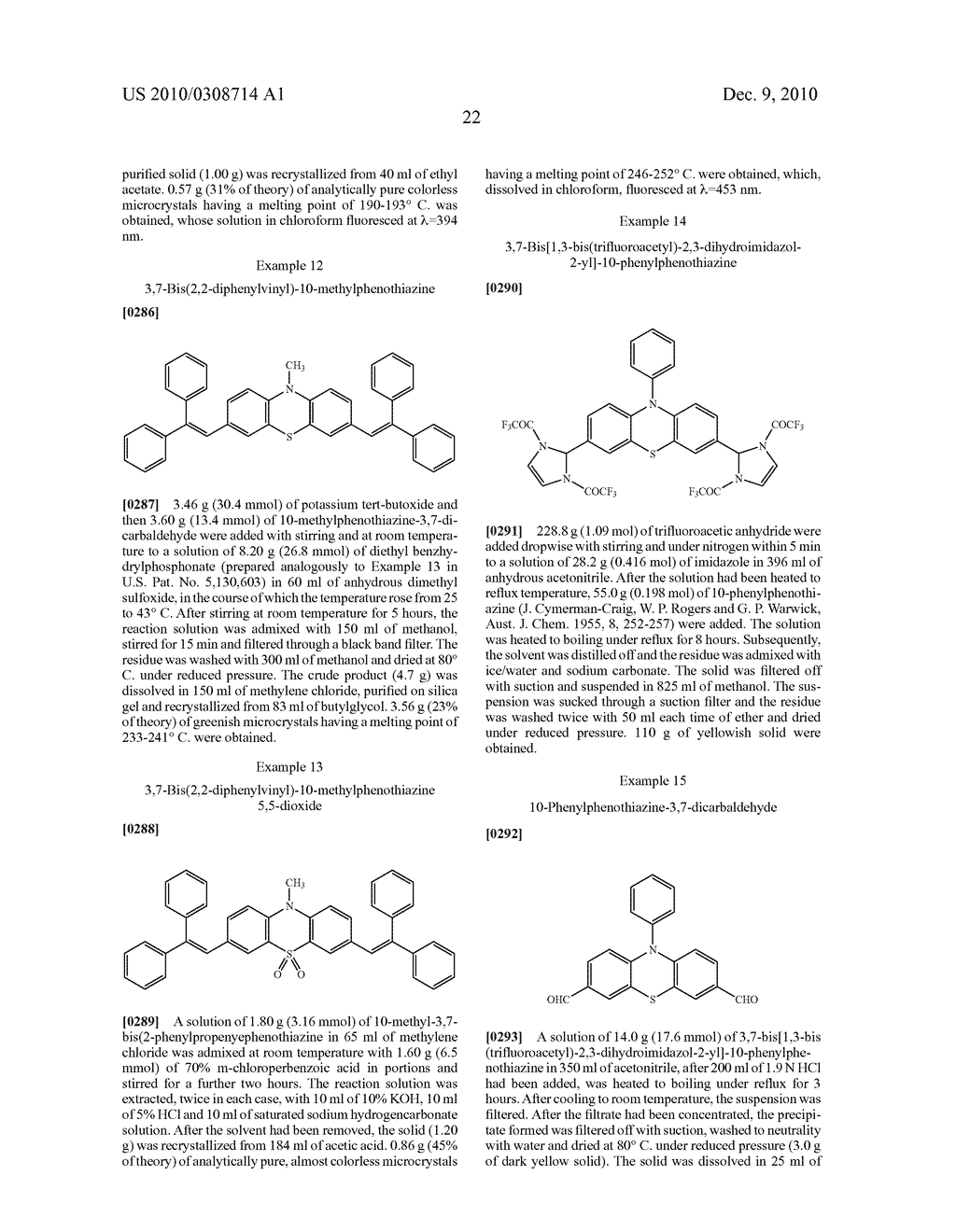 Phenothiazines, S-Oxides, And S,S-Dioxides As Well As Phenoxazines As Emitters For Oleds - diagram, schematic, and image 23