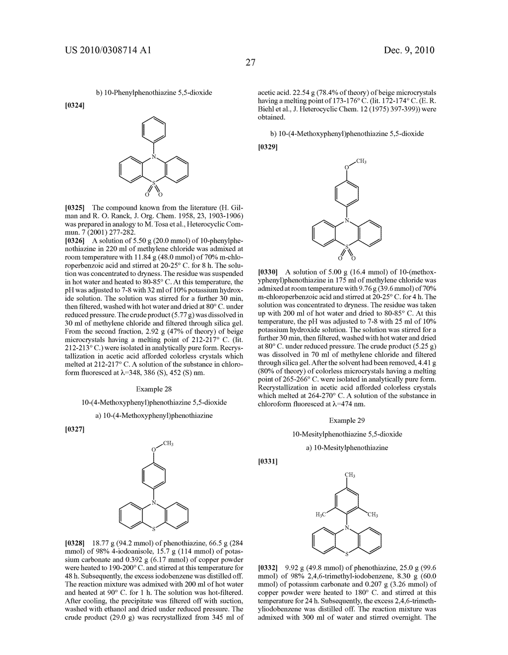 Phenothiazines, S-Oxides, And S,S-Dioxides As Well As Phenoxazines As Emitters For Oleds - diagram, schematic, and image 28