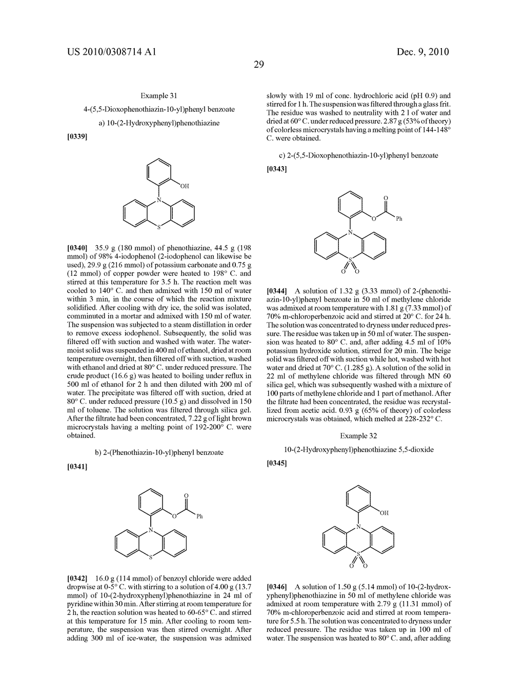 Phenothiazines, S-Oxides, And S,S-Dioxides As Well As Phenoxazines As Emitters For Oleds - diagram, schematic, and image 30
