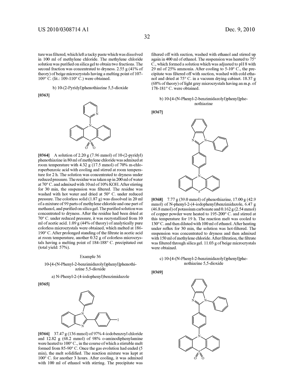 Phenothiazines, S-Oxides, And S,S-Dioxides As Well As Phenoxazines As Emitters For Oleds - diagram, schematic, and image 33