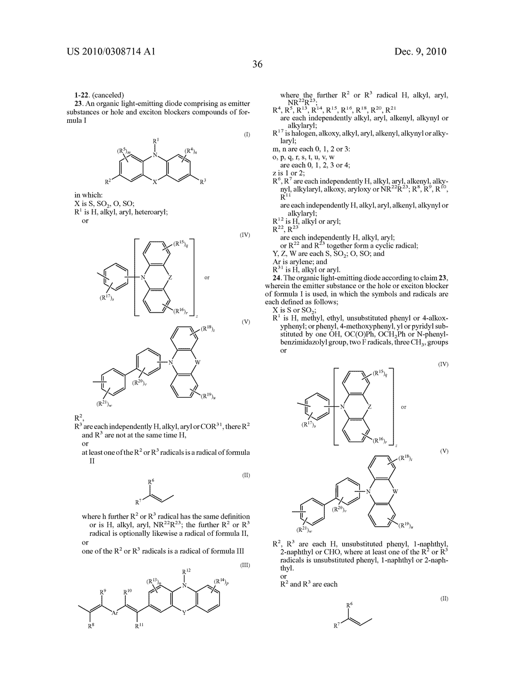 Phenothiazines, S-Oxides, And S,S-Dioxides As Well As Phenoxazines As Emitters For Oleds - diagram, schematic, and image 37