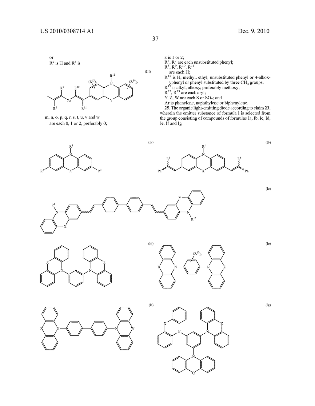 Phenothiazines, S-Oxides, And S,S-Dioxides As Well As Phenoxazines As Emitters For Oleds - diagram, schematic, and image 38