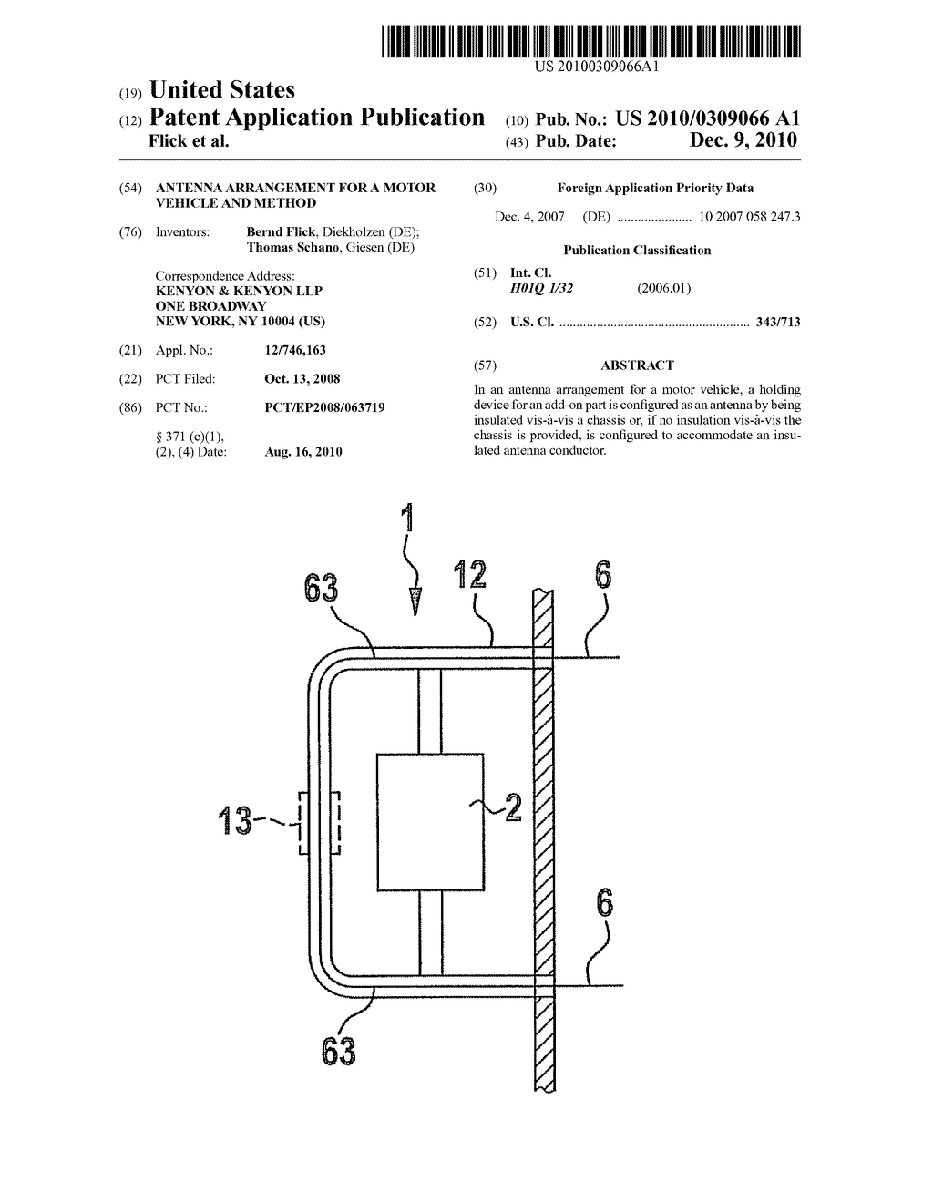 antenna arrangement for a motor vehicle and method - diagram, schematic, and image 01