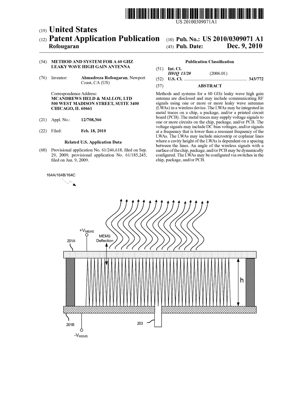 METHOD AND SYSTEM FOR A 60 GHZ LEAKY WAVE HIGH GAIN ANTENNA - diagram, schematic, and image 01