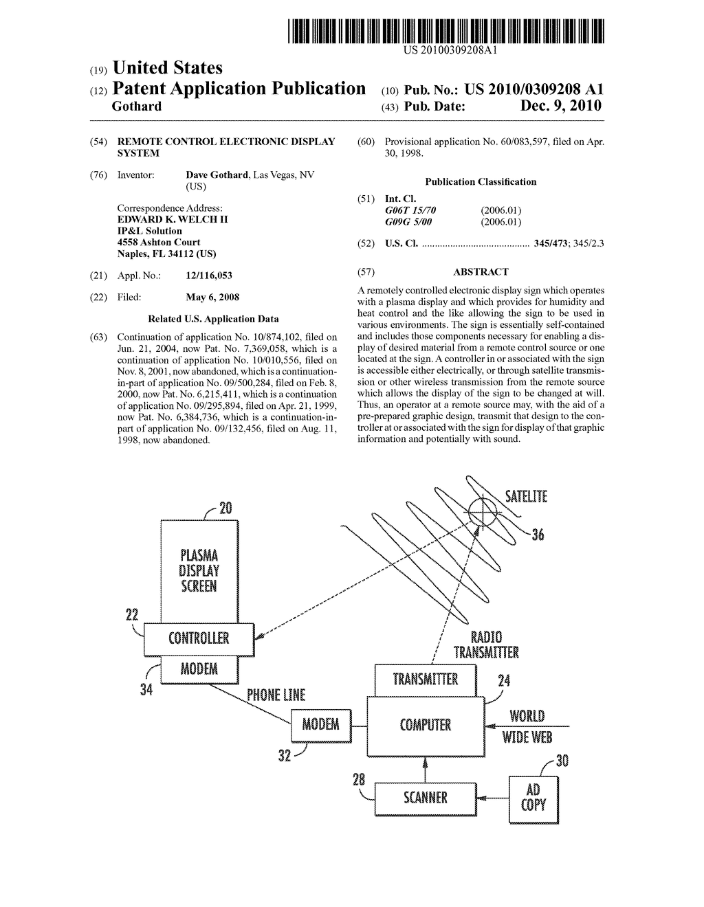 Remote Control Electronic Display System - diagram, schematic, and image 01