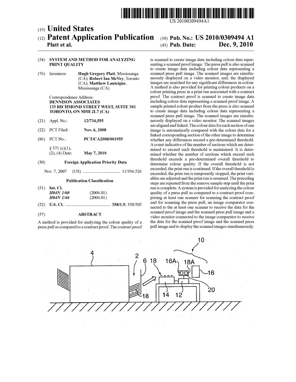 SYSTEM AND METHOD FOR ANALYZING PRINT QUALITY - diagram, schematic, and image 01