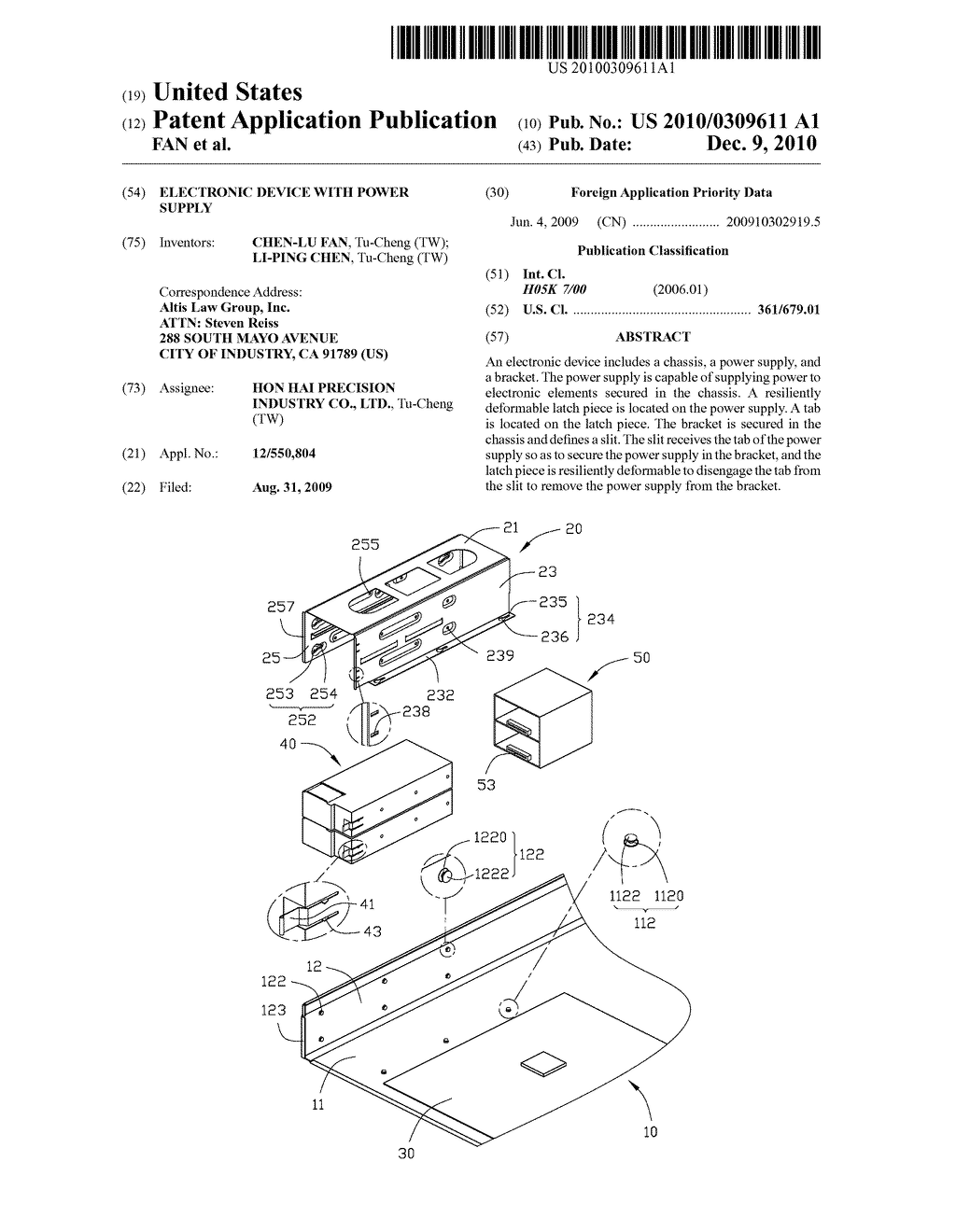 ELECTRONIC DEVICE WITH POWER SUPPLY - diagram, schematic, and image 01