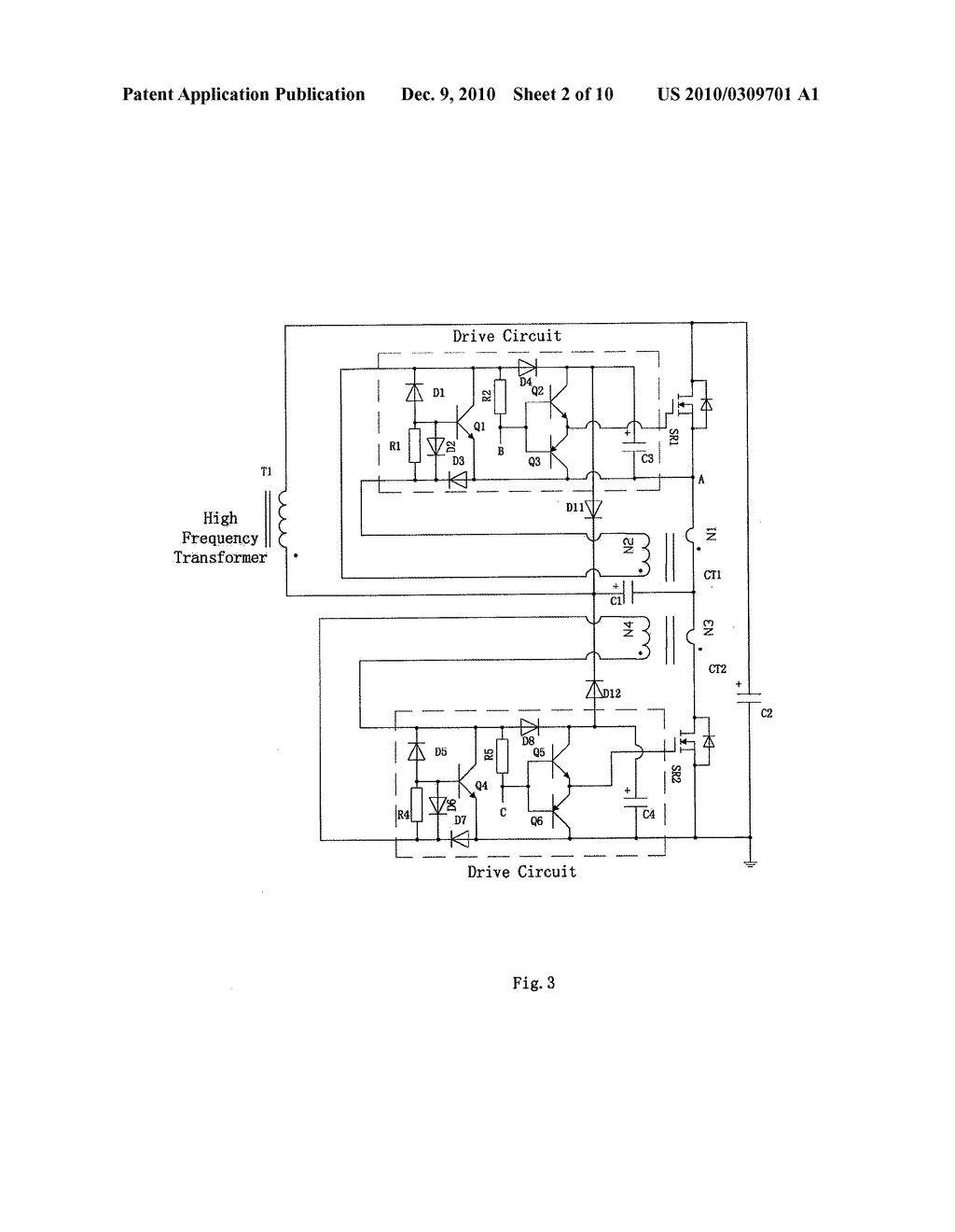 SYNCHRONOUS RECTIFYING DRIVE CIRCUIT WITH ENERGY FEEDBACK FOR VOLTAGE DOUBLER RECTIFER - diagram, schematic, and image 03