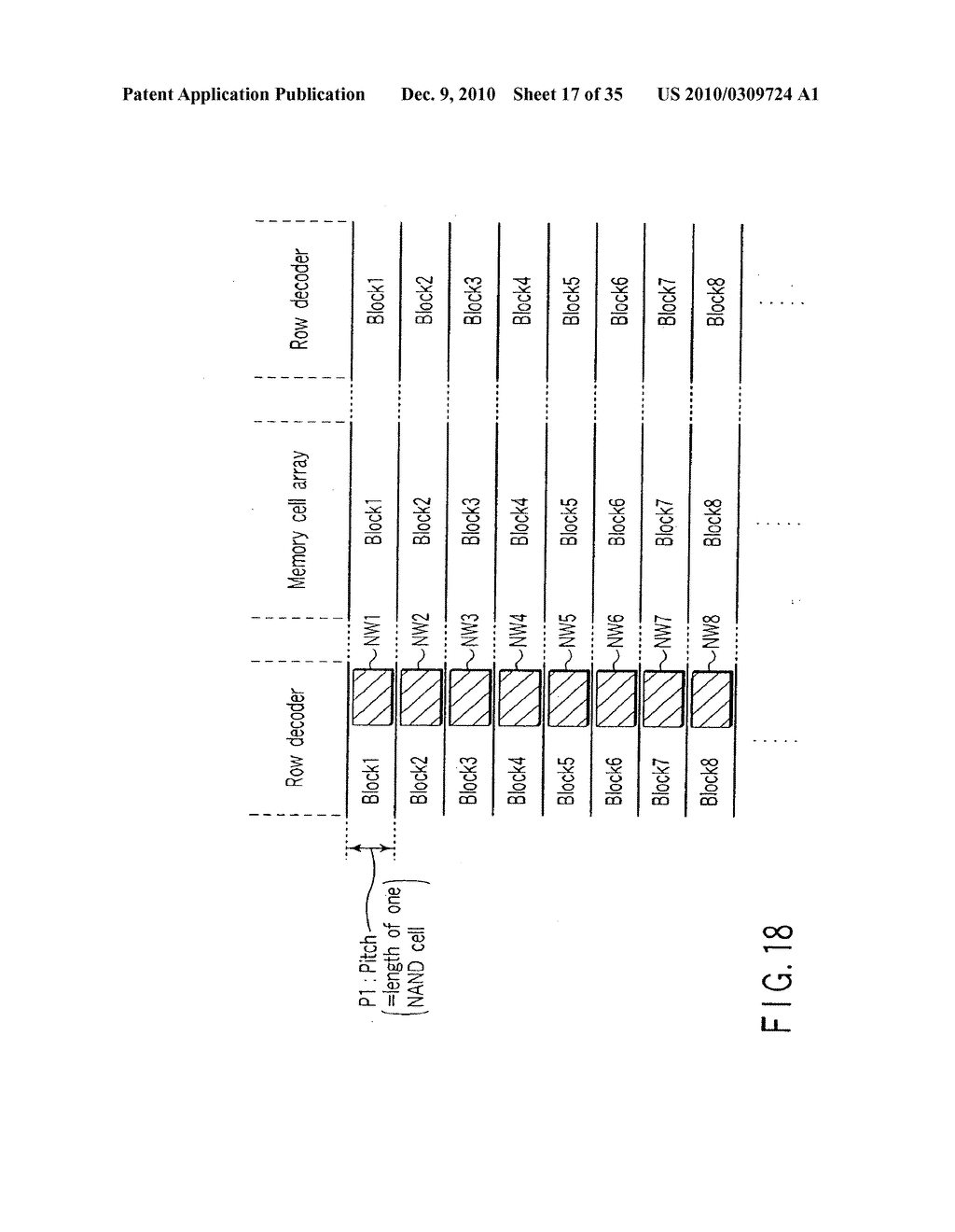 SEMICONDUCTOR MEMORY DEVICE USING ONLY SINGLE-CHANNEL TRANSISTOR TO APPLY VOLTAGE TO SELECTED WORD LINE - diagram, schematic, and image 18