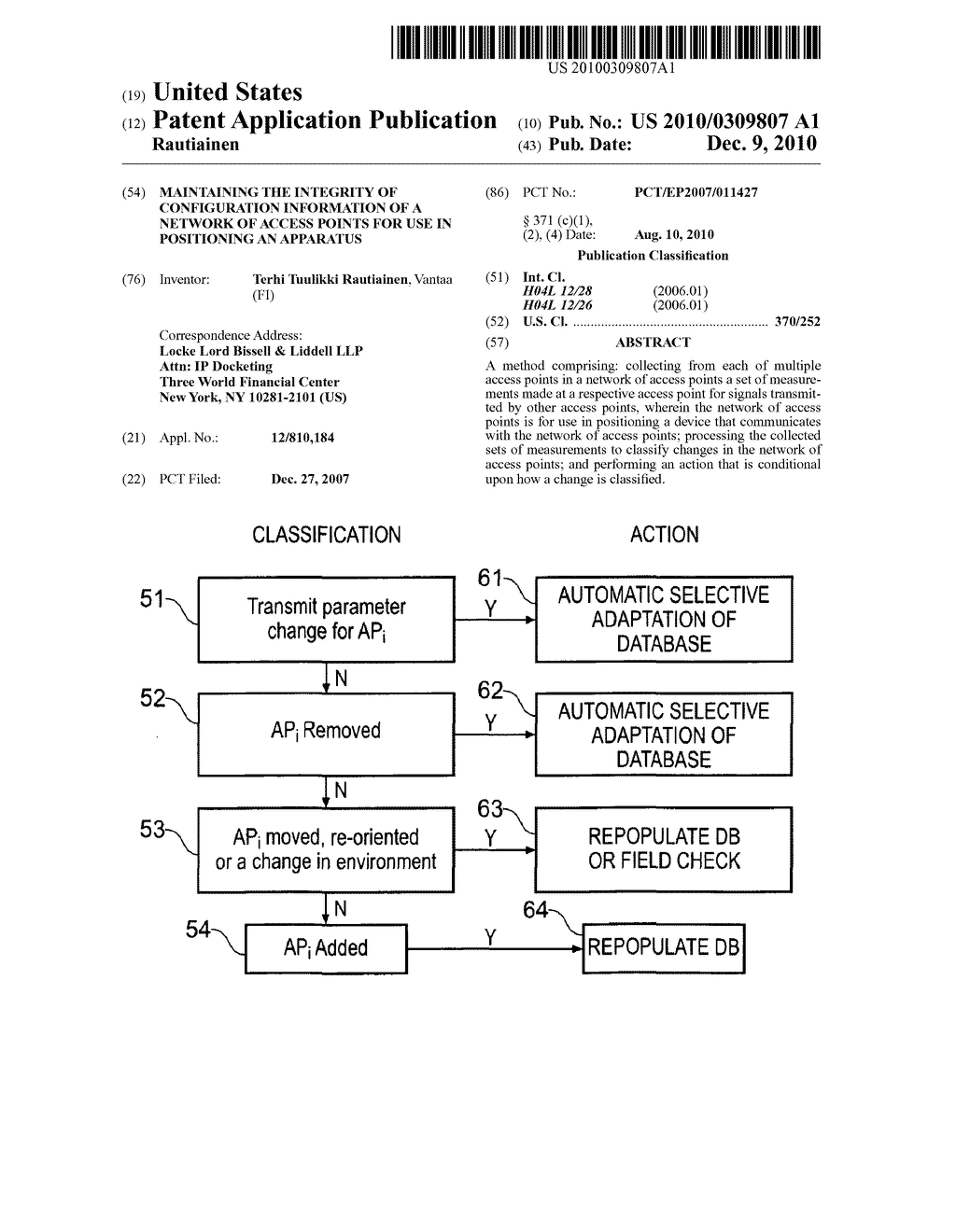 MAINTAINING THE INTEGRITY OF CONFIGURATION INFORMATION OF A NETWORK OF ACCESS POINTS FOR USE IN POSITIONING AN APPARATUS - diagram, schematic, and image 01