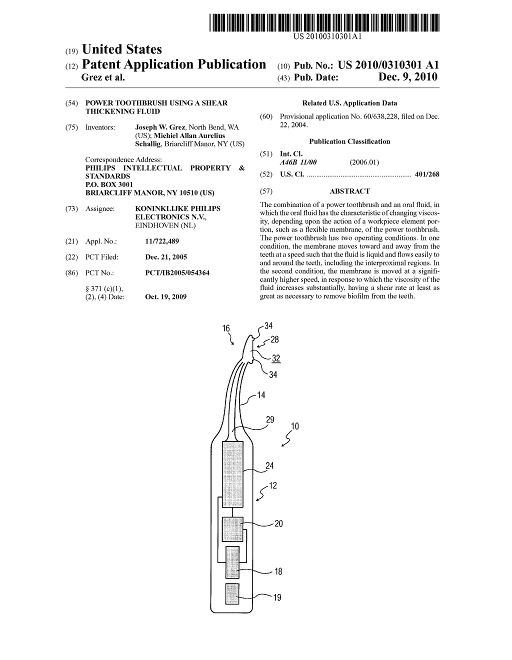 POWER TOOTHBRUSH USING A SHEAR THICKENING FLUID - diagram, schematic, and image 01