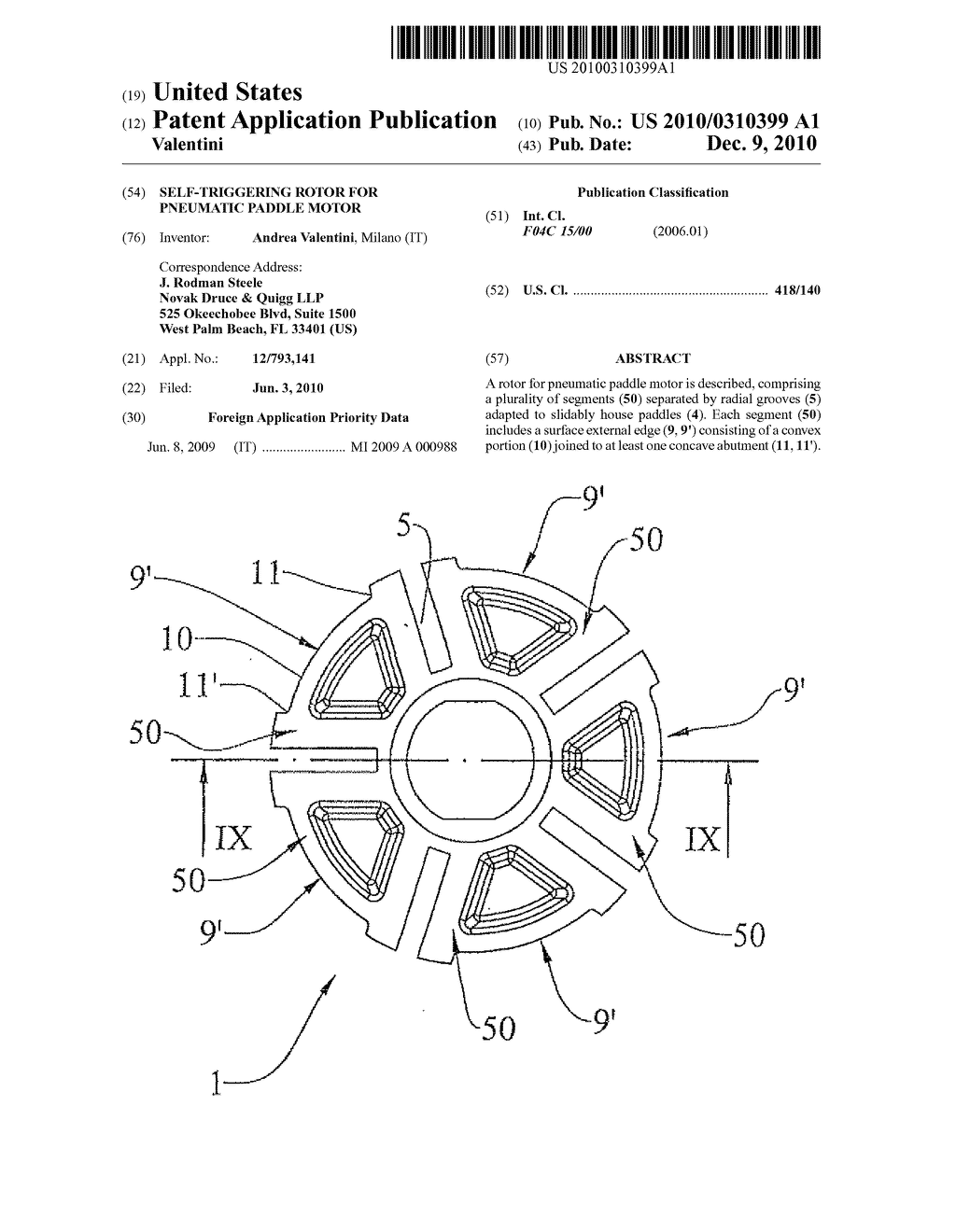 Self-Triggering Rotor for Pneumatic Paddle Motor - diagram, schematic, and image 01