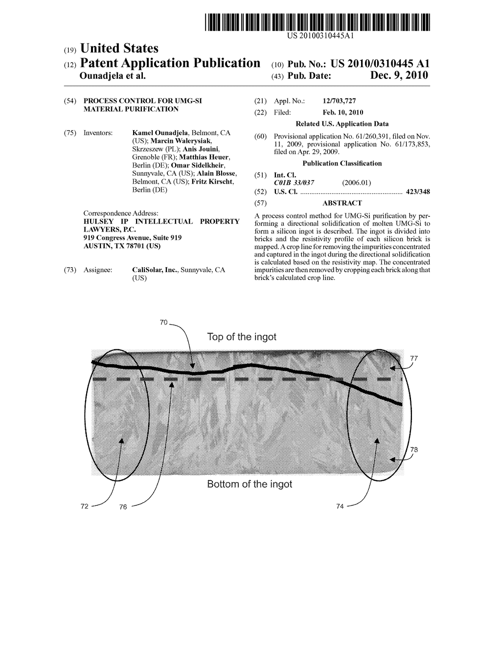 Process Control For UMG-Si Material Purification - diagram, schematic, and image 01