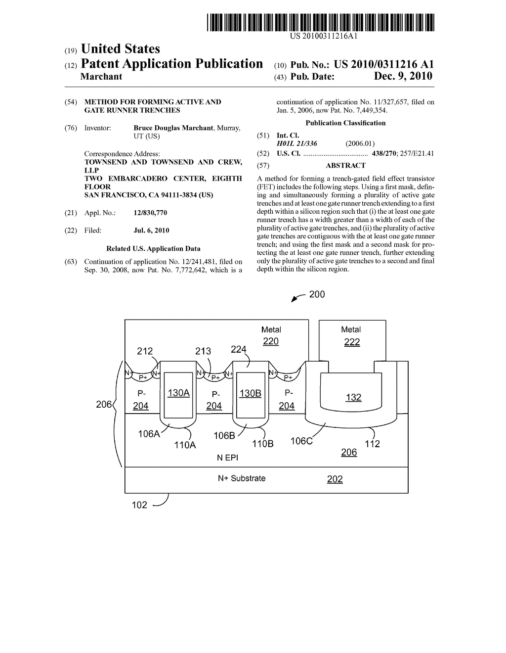 Method for Forming Active and Gate Runner Trenches - diagram, schematic, and image 01