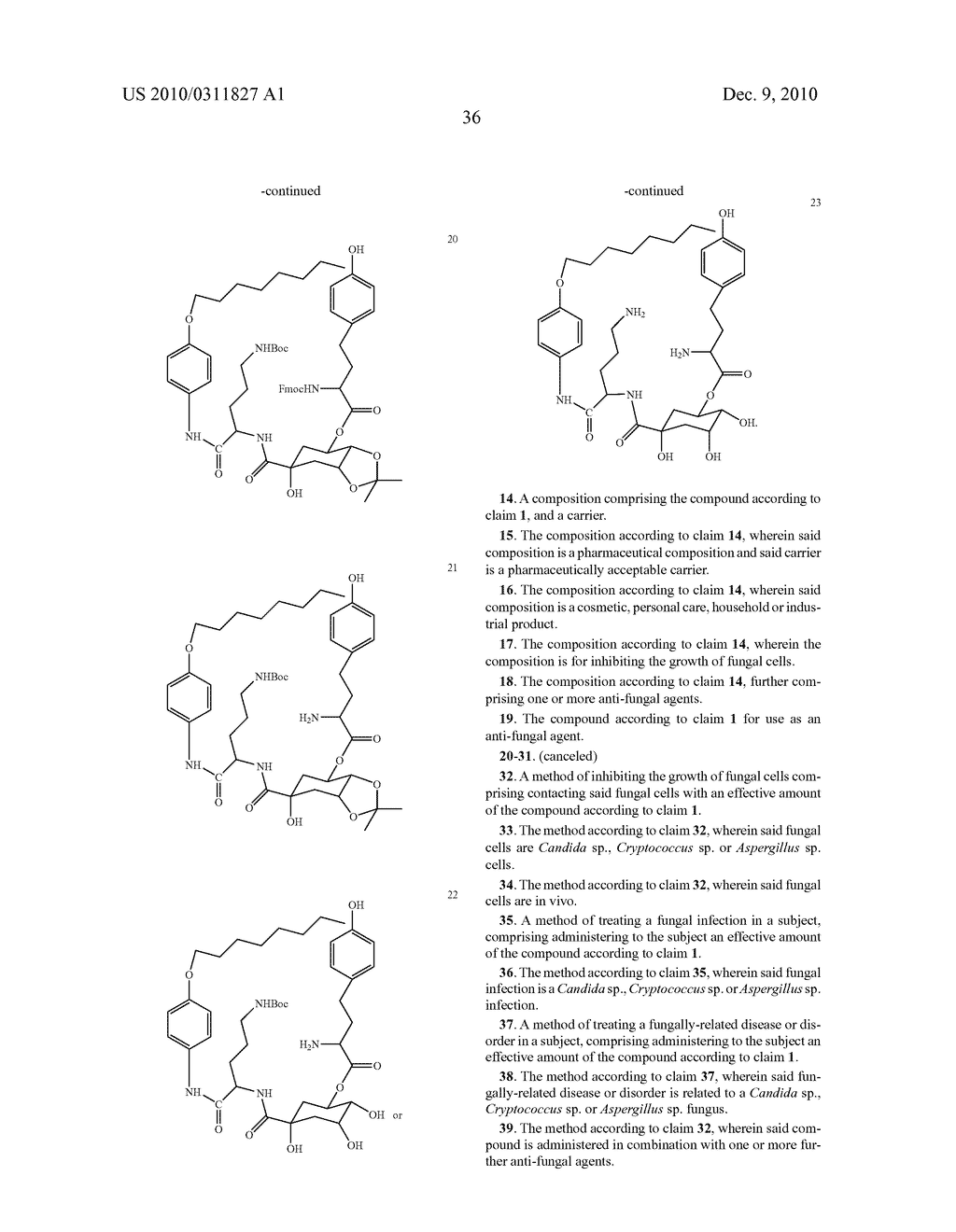 Chlorogenic acid derivatives and their use as anti-fungal agents - diagram, schematic, and image 39