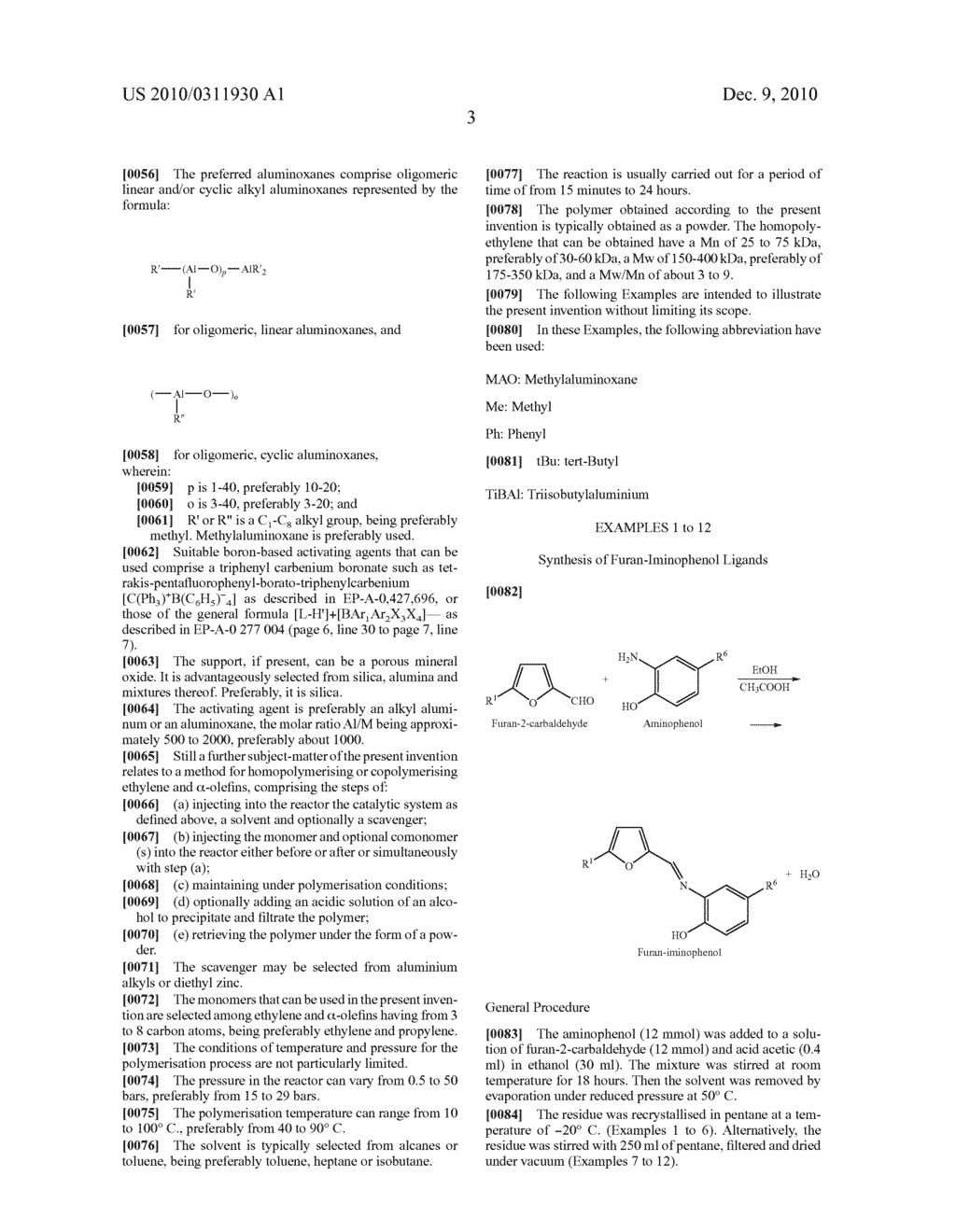 New Tridentate Ligand Compounds with Imino Furan Units, Method for Manufacturing Said Compounds, and their use in the Preparation of Catalysts for the Homopolymerisation and Copolymerisation of Ethylene and Alpha-Olefins - diagram, schematic, and image 05