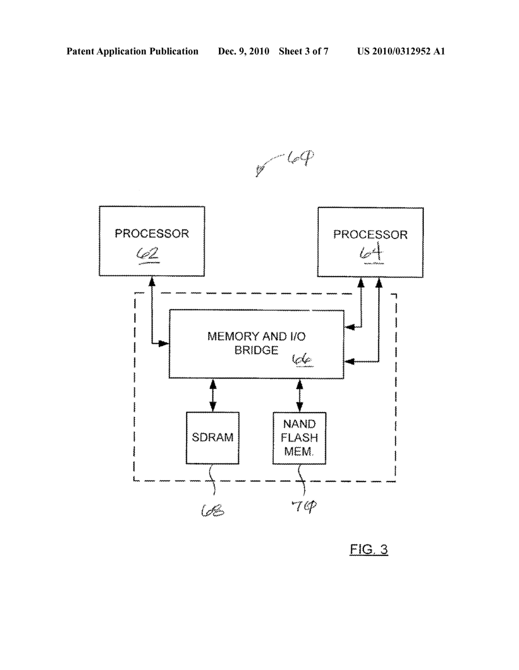 Multiprocessor System Having an Input/Output (I/O) Bridge Circuit for Transferring Data Between Volatile and Non-Volatile Memory - diagram, schematic, and image 04