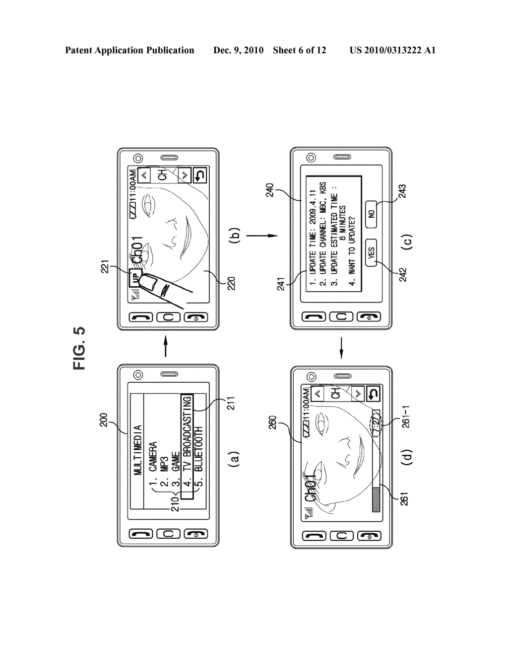 METHOD FOR UPDATING BROADCASTING PROGRAM INFORMATION IN TERMINAL AND MOBILE TERMINAL USING THE SAME - diagram, schematic, and image 07