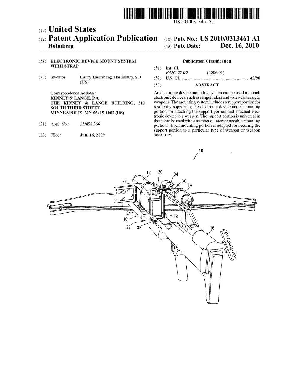 Electronic device mount system with strap - diagram, schematic, and image 01