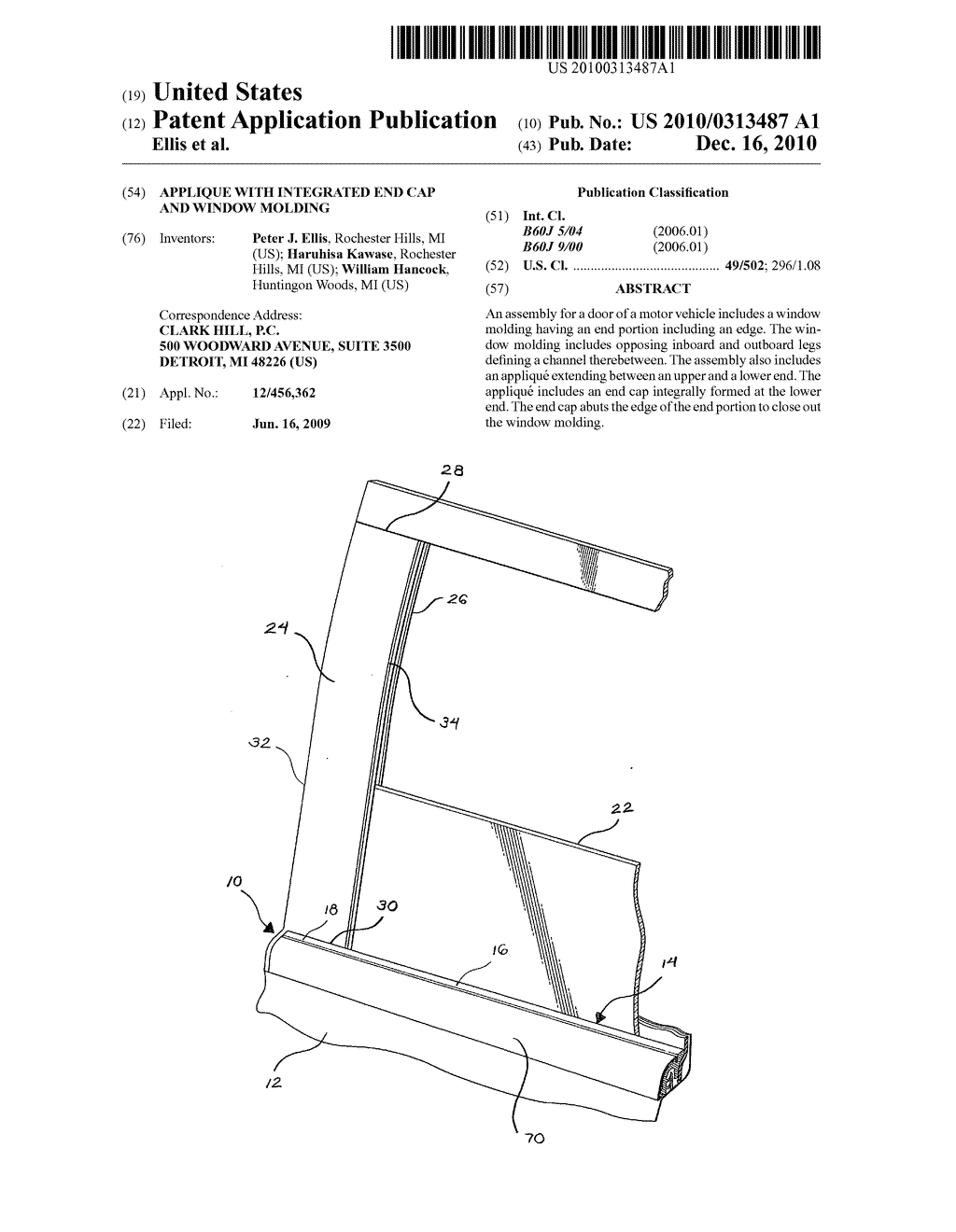 Applique with integrated end cap and window molding - diagram, schematic, and image 01