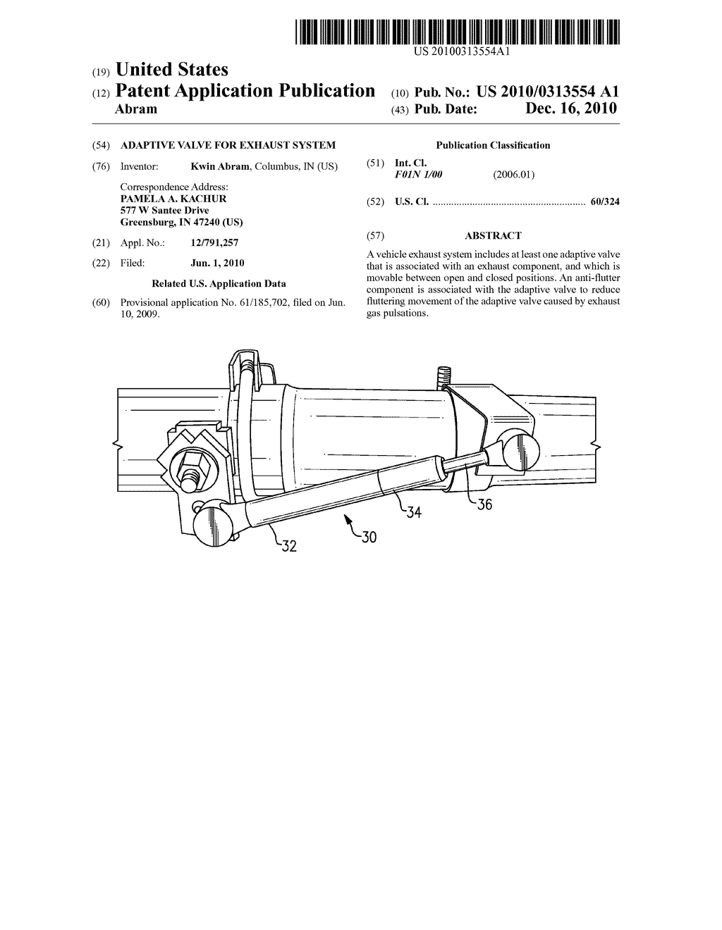 ADAPTIVE VALVE FOR EXHAUST SYSTEM - diagram, schematic, and image 01