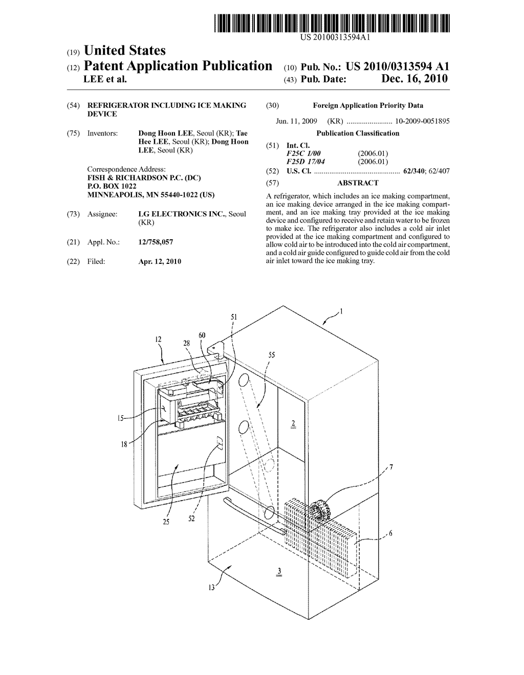 REFRIGERATOR INCLUDING ICE MAKING DEVICE - diagram, schematic, and image 01