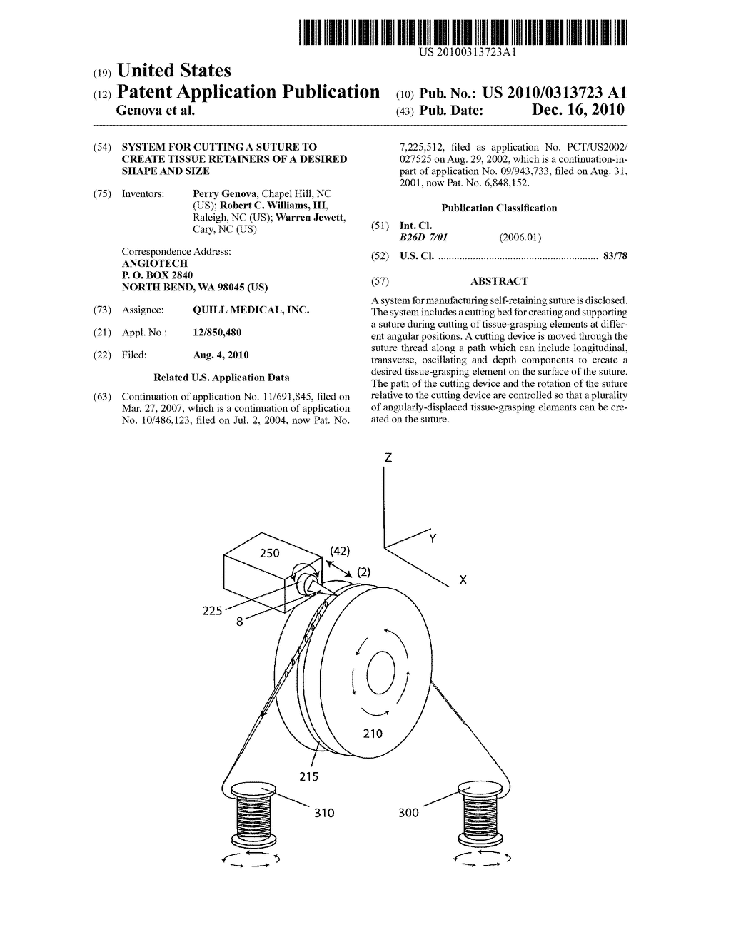 SYSTEM FOR CUTTING A SUTURE TO CREATE TISSUE RETAINERS OF A DESIRED SHAPE AND SIZE - diagram, schematic, and image 01