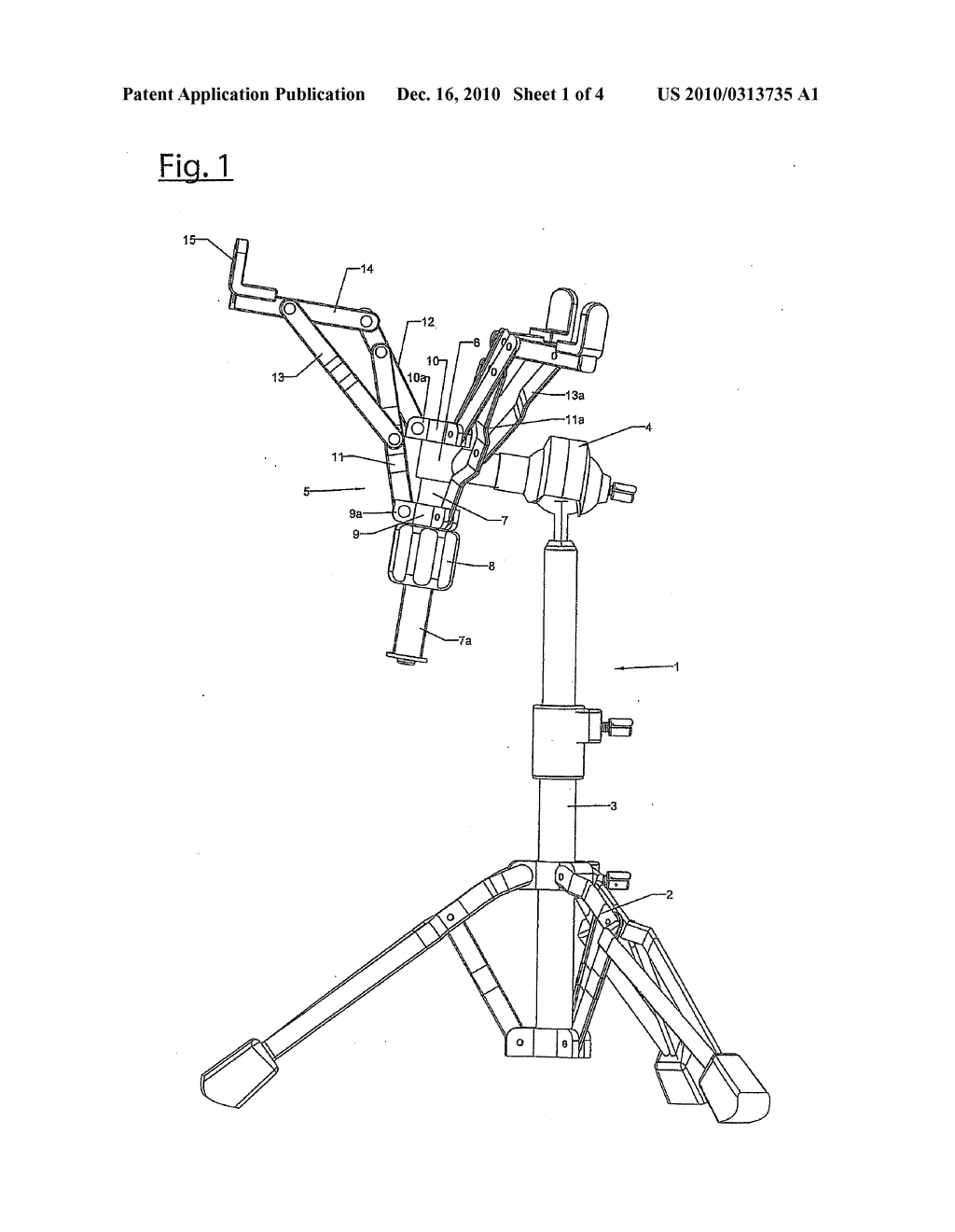 SNARE DRUM STAND WITH SELF-ADJUSTING BRACKET SIZE - diagram, schematic, and image 02