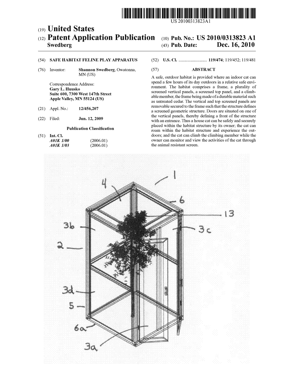 Safe habitat feline play apparatus - diagram, schematic, and image 01