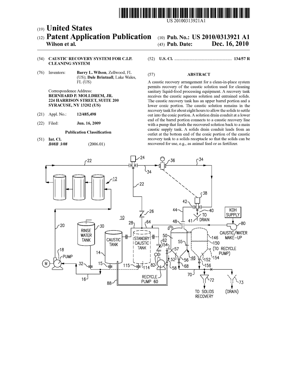 Caustic Recovery System for C.I.P. Cleaning System - diagram, schematic, and image 01