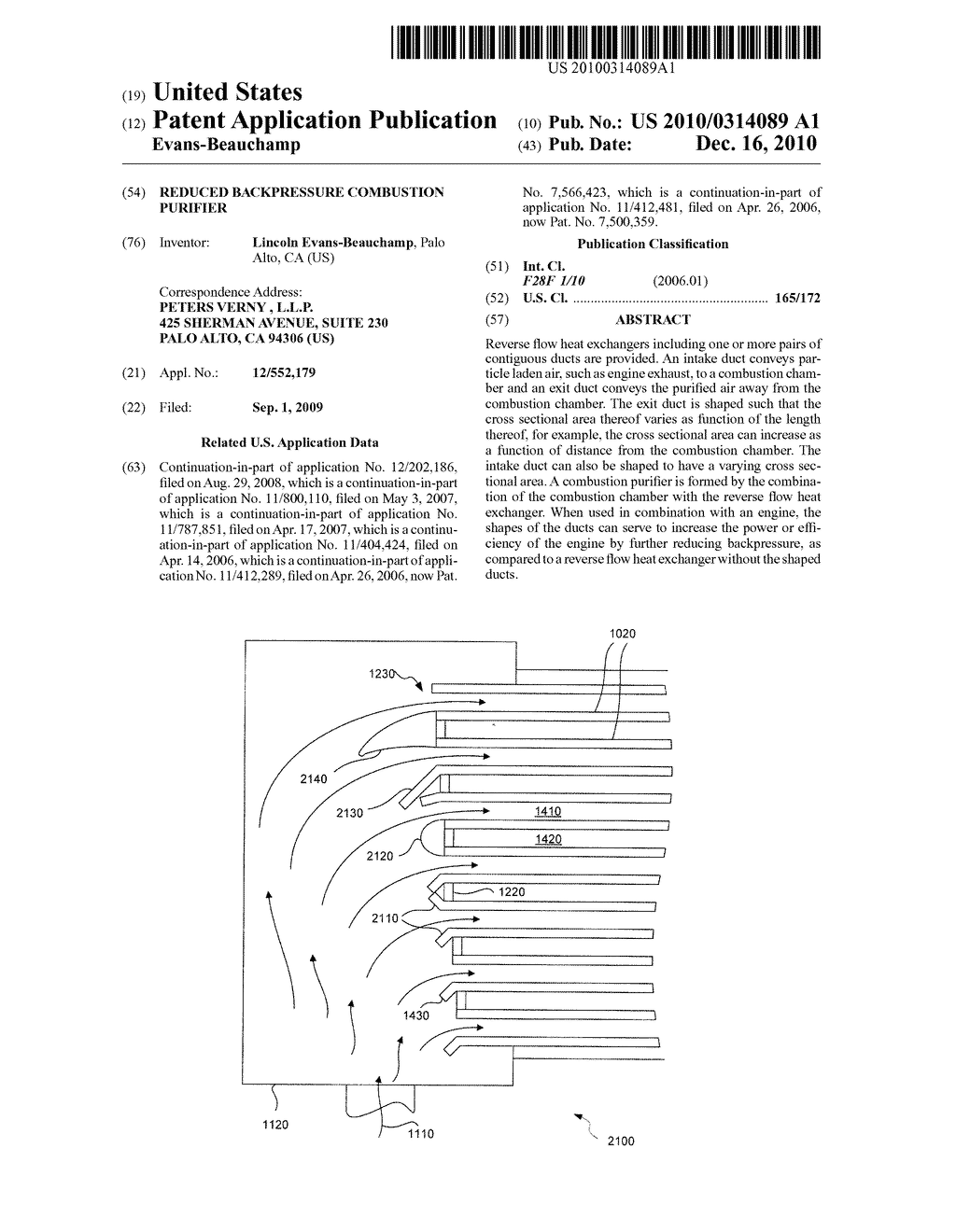 Reduced Backpressure Combustion Purifier - diagram, schematic, and image 01