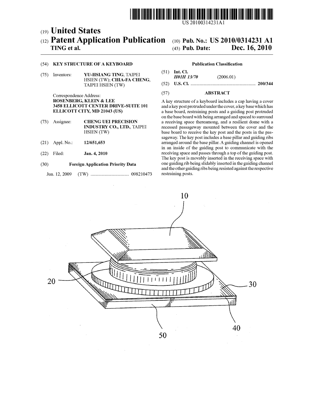 KEY STRUCTURE OF A KEYBOARD - diagram, schematic, and image 01