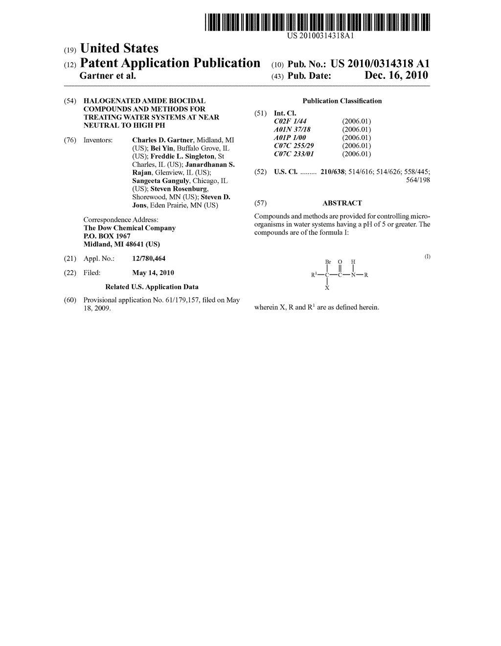 HALOGENATED AMIDE BIOCIDAL COMPOUNDS AND METHODS FOR TREATING WATER SYSTEMS AT NEAR NEUTRAL TO HIGH PH - diagram, schematic, and image 01