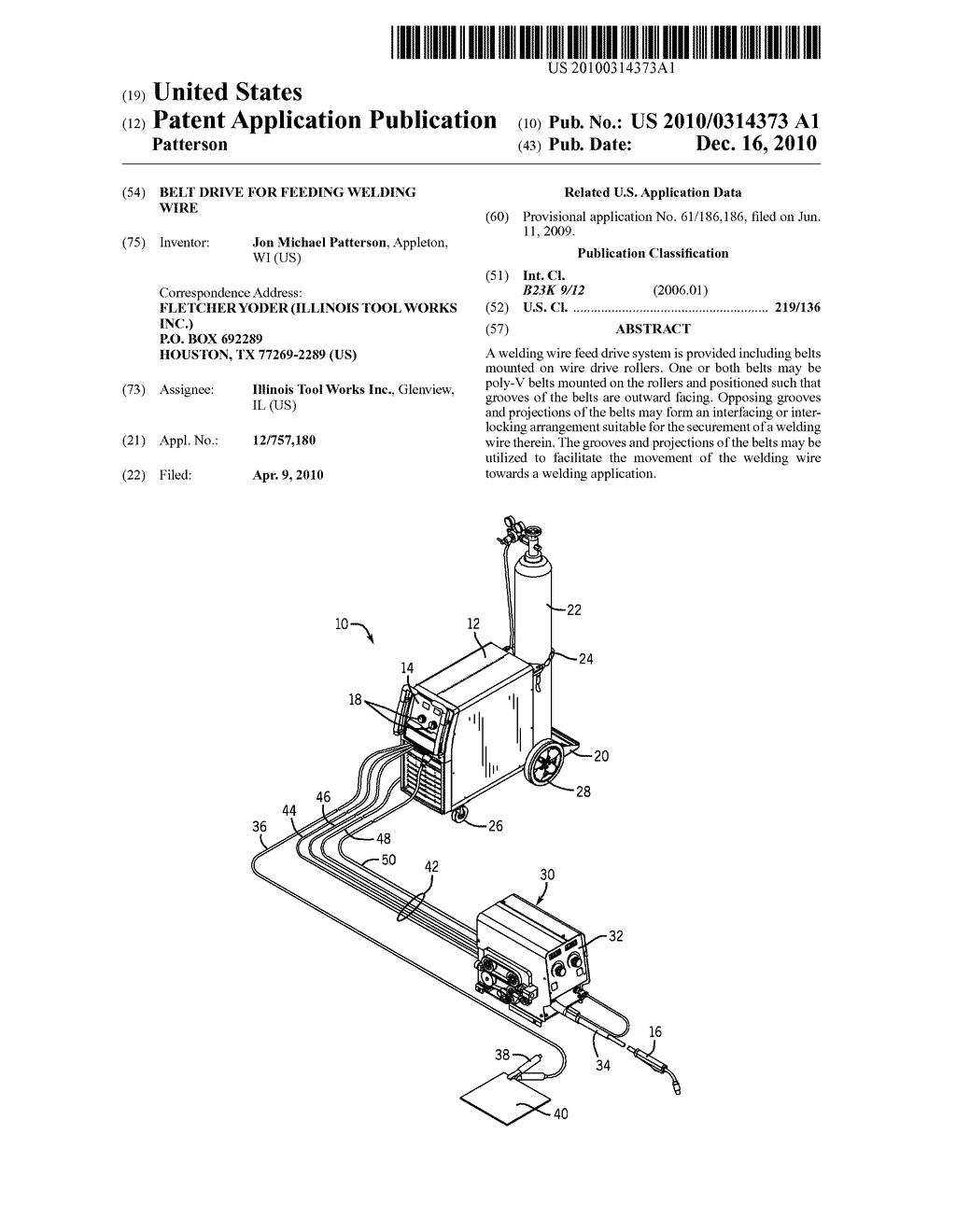 BELT DRIVE FOR FEEDING WELDING WIRE - diagram, schematic, and image 01