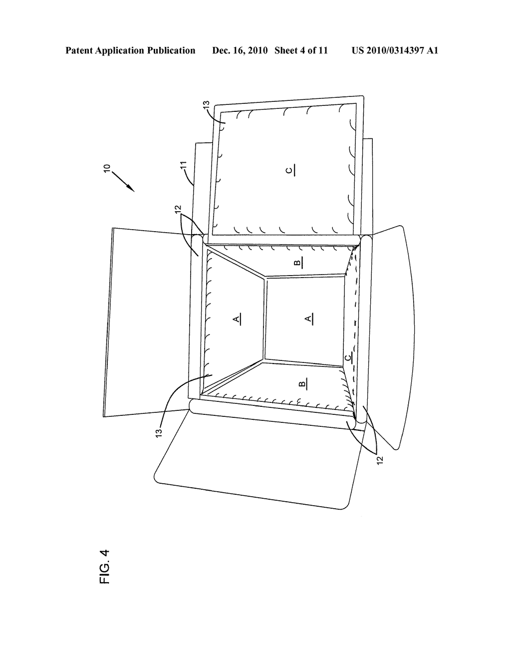 Thermal Containment System Providing Temperature Maintaining Shipping Package with Segmented Flexible PCM Panels - diagram, schematic, and image 05