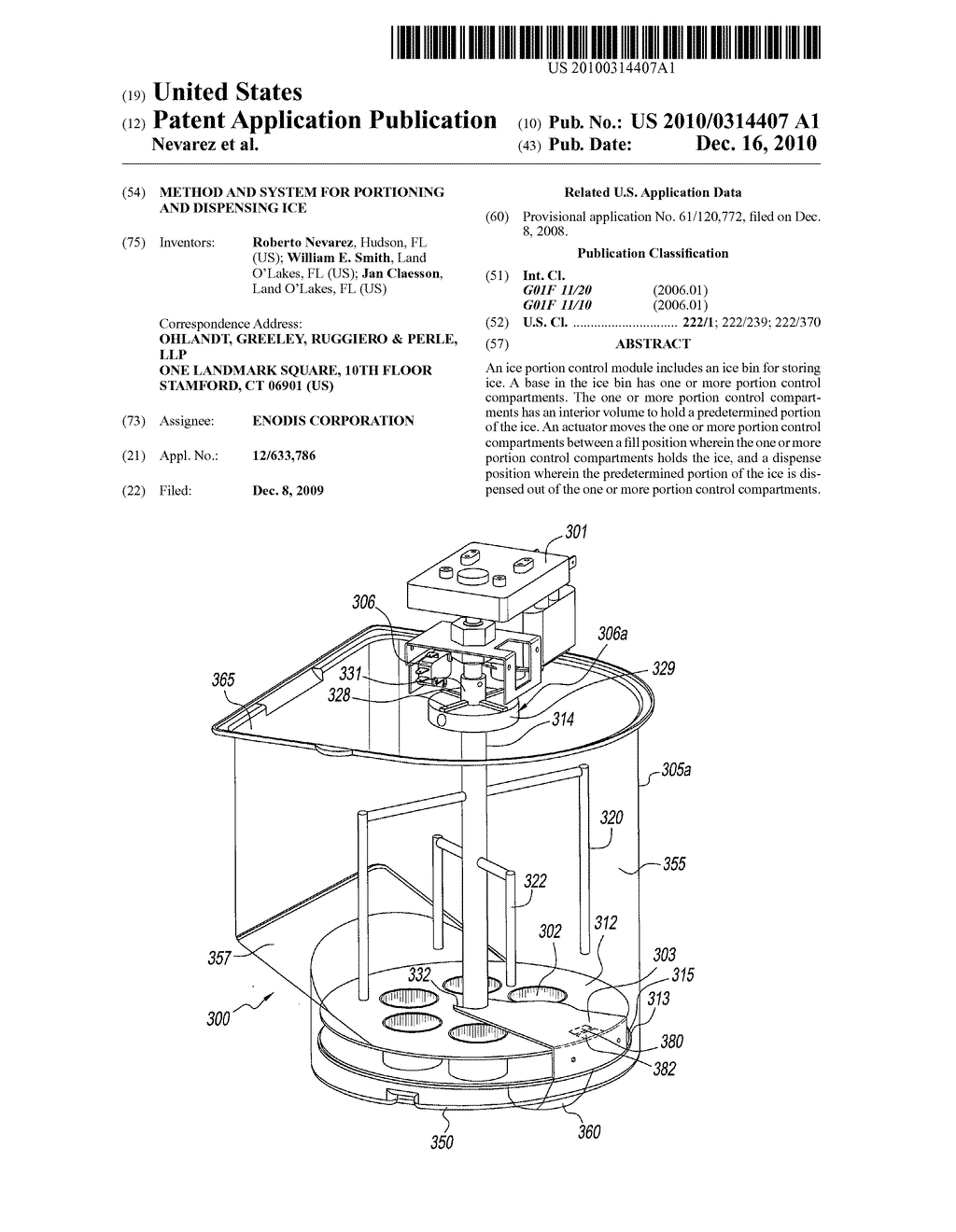 METHOD AND SYSTEM FOR PORTIONING AND DISPENSING ICE - diagram, schematic, and image 01