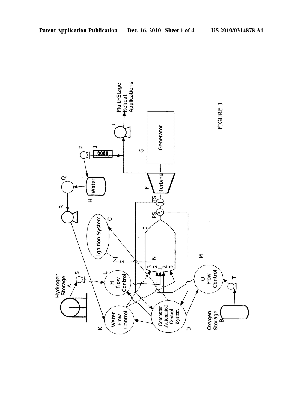 Direct Generation of Steam Motive Flow by Water-Cooled Hydrogen/Oxygen Combustion - diagram, schematic, and image 02