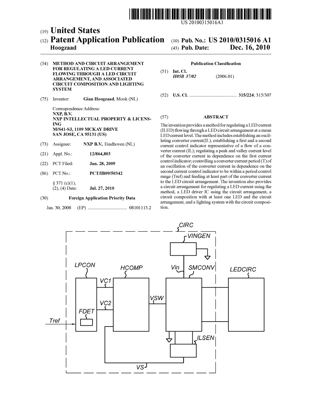 METHOD AND CIRCUIT ARRANGEMENT FOR REGULATING A LED CURRENT FLOWING THROUGH A LED CIRCUIT ARRANGEMENT, AND ASSOCIATED CIRCUIT COMPOSITION AND LIGHTING SYSTEM - diagram, schematic, and image 01