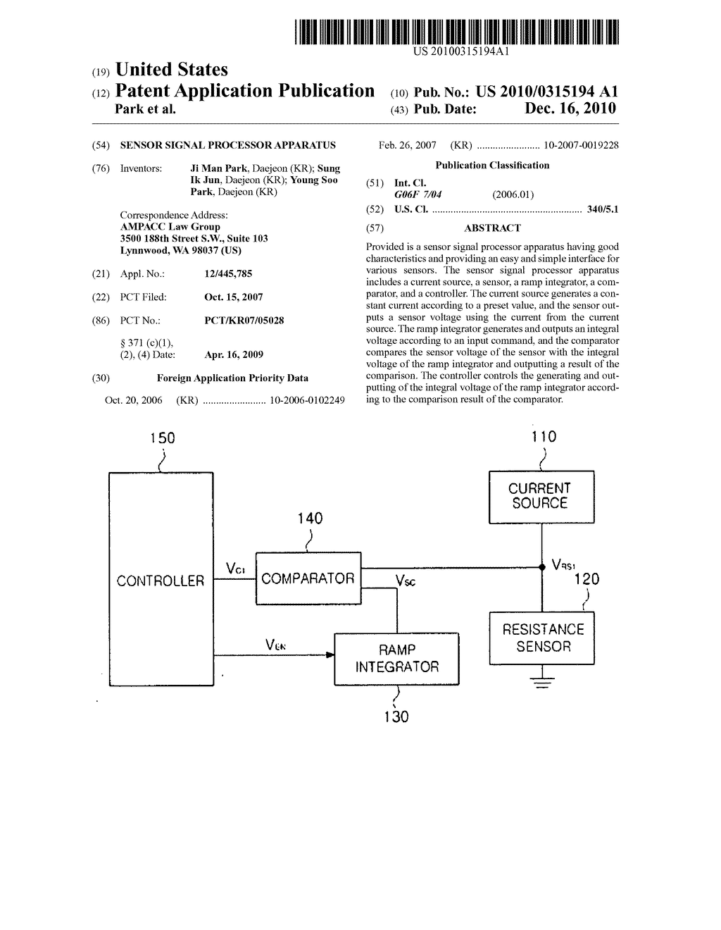 SENSOR SIGNAL PROCESSOR APPARATUS - diagram, schematic, and image 01