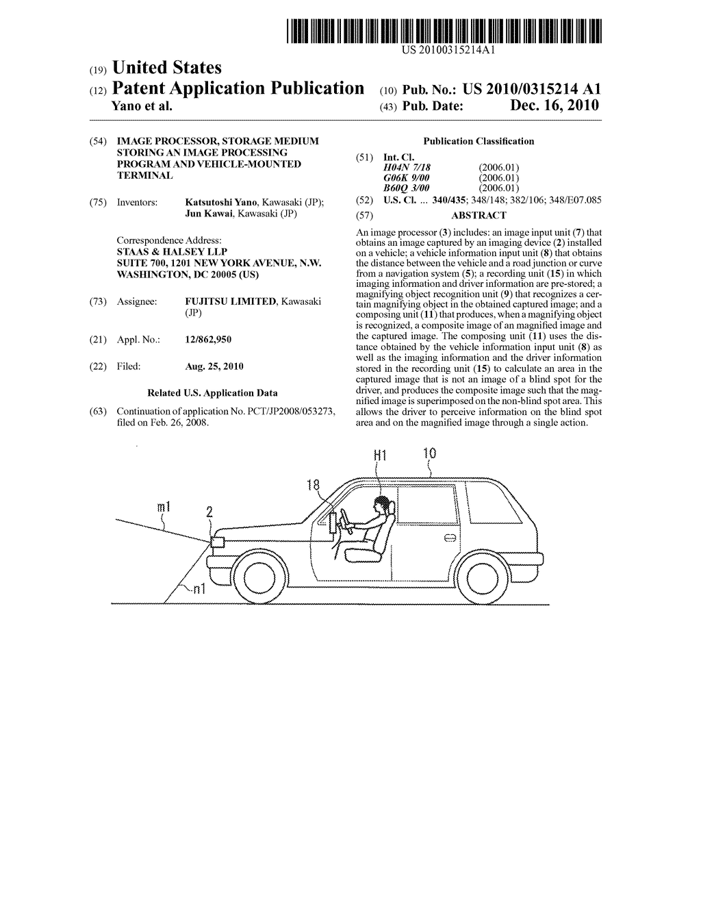 IMAGE PROCESSOR, STORAGE MEDIUM STORING AN IMAGE PROCESSING PROGRAM AND VEHICLE-MOUNTED TERMINAL - diagram, schematic, and image 01
