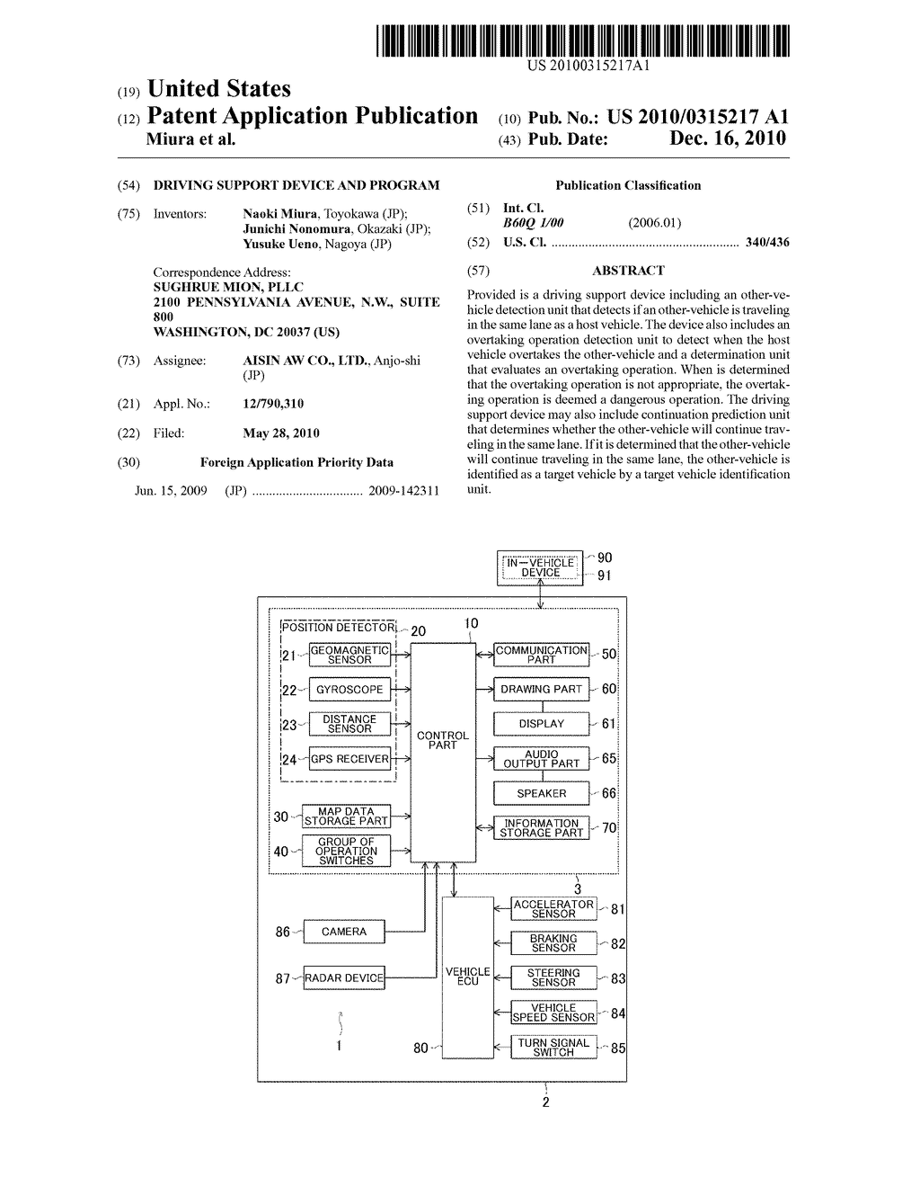 DRIVING SUPPORT DEVICE AND PROGRAM - diagram, schematic, and image 01