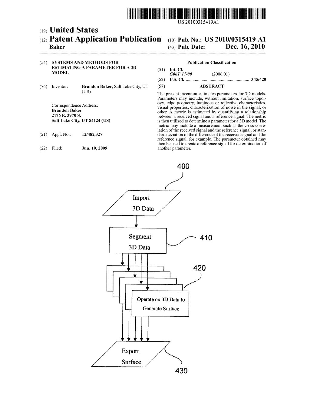 Systems and Methods for Estimating a Parameter for a 3D model - diagram, schematic, and image 01